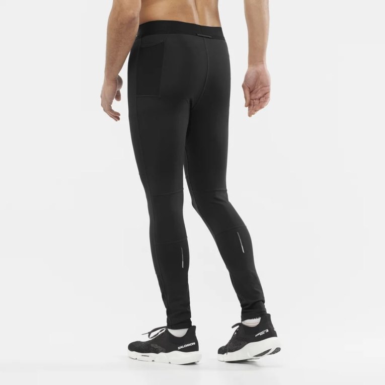 Black Salomon Cross Men's Running Tights | PH 31674L